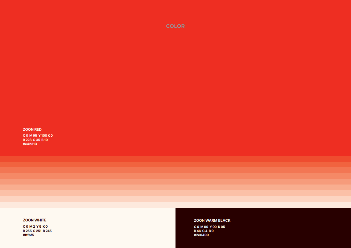 Zoon Chicken brand color guide